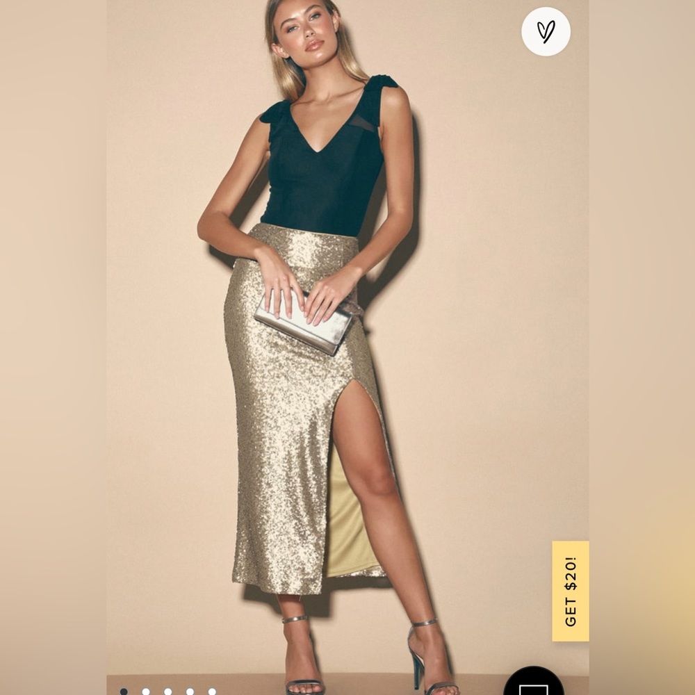 Made to stand out matte gold lulus skirt